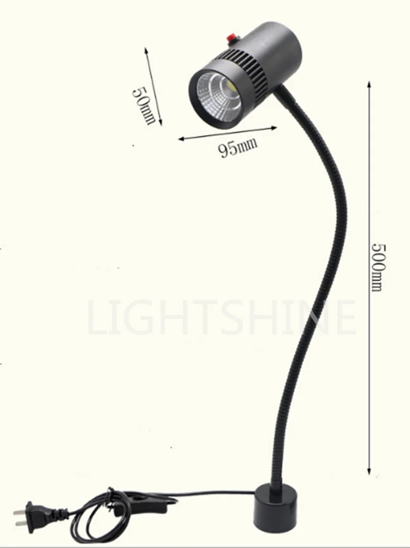 Led Machine Tool Lamp Magnet Work Lamp Hose CNC Lathe Punch Machine Tool 110v-220vac 7w