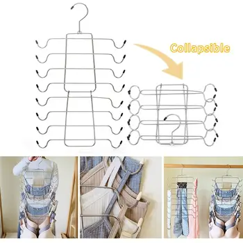 

Multi-Layer Household Underwear Hanger Storage Hanger Multi-Functional Clothing Shelf Folding Space-Saving Organizer Hangers