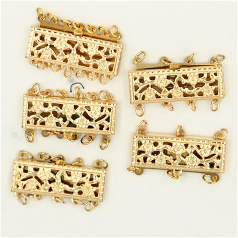 14K Gold Filled 9x23mm Filigree Pearl Clasp Gold Button Jewelry Accessories Supplies for Bracelets Necklace Making Findings