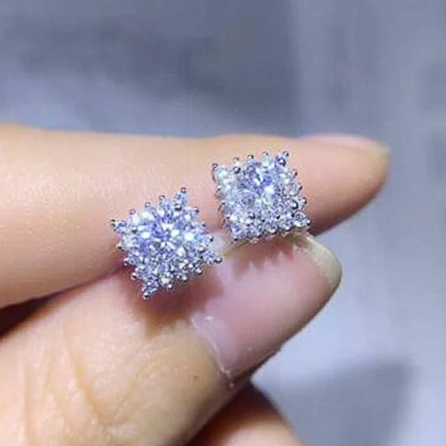 Huitan Simple Square Shaped Cubic Zirconia Stud Earrings Delicate Wedding Party Ear Accessories for Women New Statement Jewelry 2