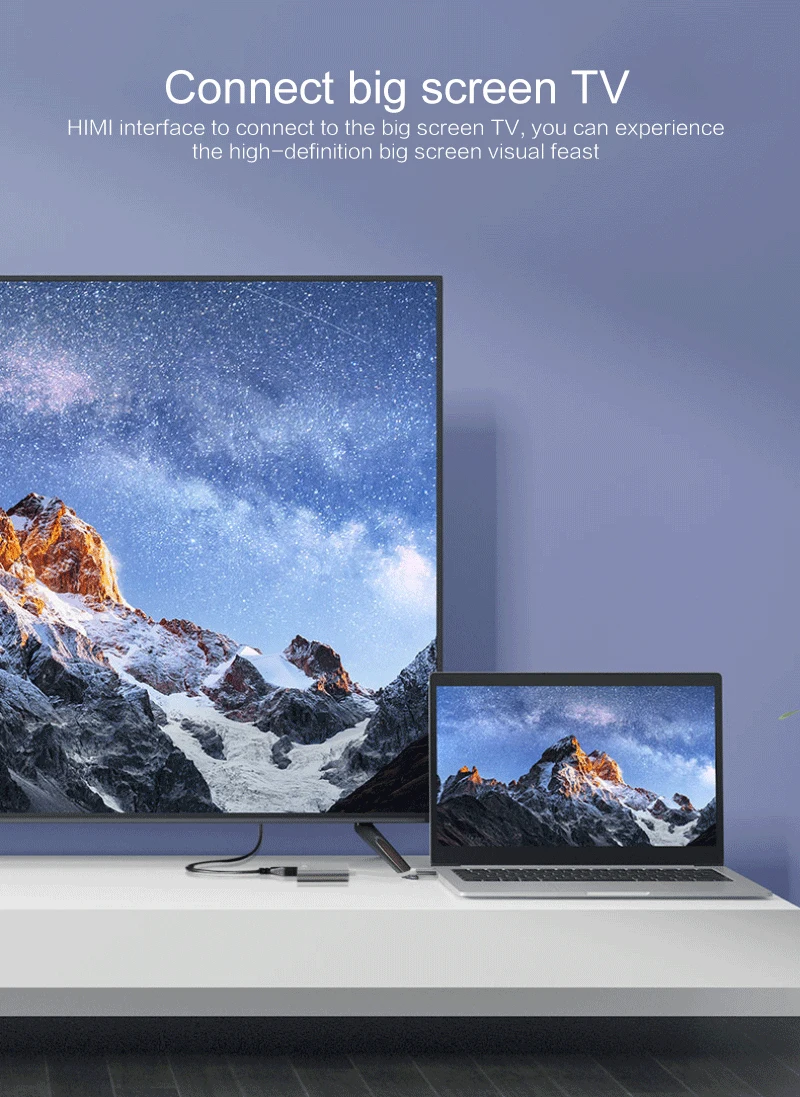 Экранный преобразователь высокого разрешения 4K типа с-HDMI 1 вход 2 видеокабеля