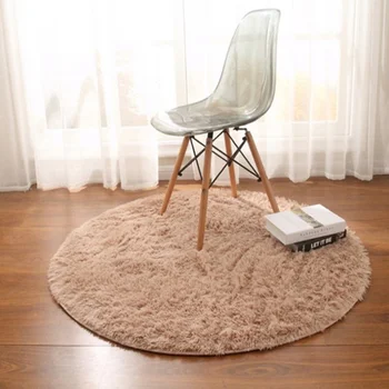 

Bedroom Carpet Round Floor Mat Living Room Carpet Plush Floor Mat Soft Floor Mat Carpet (Rosy)