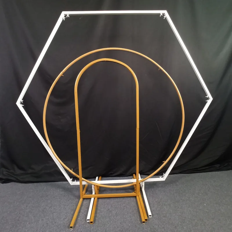 Wrought Iron Wedding Arches Round Backdrop Hexagon Arch Stand Birthday