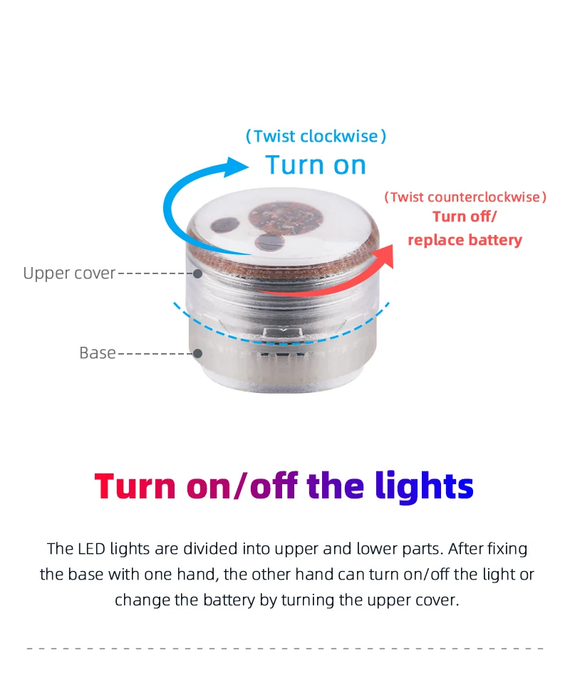 after fixing the base with one hand, the other hand can turn on/off the light or