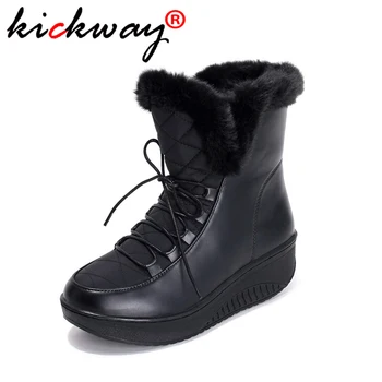

Women Natural Real Fur Snow Boots women Top quality Russian Winter Boots for women Warm Botas Mujer Large Size 35-44