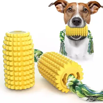 

New Dog Toys Simulation Corn Molar Stick Bite Resistant Dog Toothbrush Dog Toy with Rope Cleaning Teeth Chews Cat Dog Toy Stick