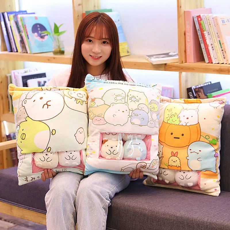 

A Bag of 8pcs/6pcs Sumikko Gurashi Plush Toy Japanese Animation Soft Corner Creature Pillow Bio Cartoon Doll Kid Children Gift