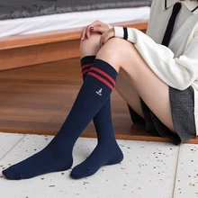 Японские Гольфы Весна Осень милые высокие цилиндрические длинные носки JK Чистый хлопок до колена зимние корейские женские носки 3 пары