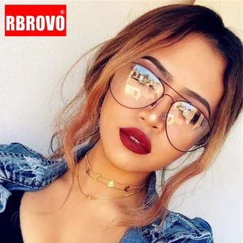 

RBROVO 2020 Retro Glasses Frame Women Oversized Glasses Frame Women Luxury Eyeglasses Frame Women Mirror Lentes De Lectura Mujer