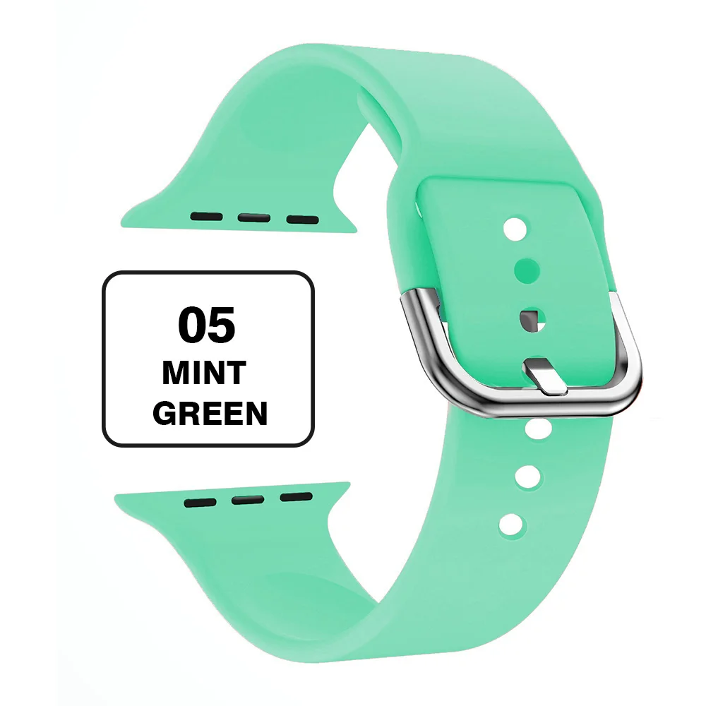 Band for Apple Watch 4 40mm 44mm Soft Silicone Sport Breathable Bracelet Strap for iWatch Series 5 4 3 2 1 correa 38mm 42mm - Цвет ремешка: Mint green
