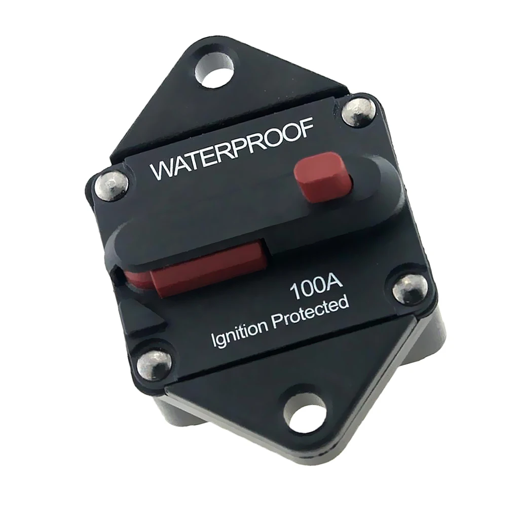 50 Amp Manual Reset Circuit Breaker Car Auto Boat Audio Fuse Holder 12/24v