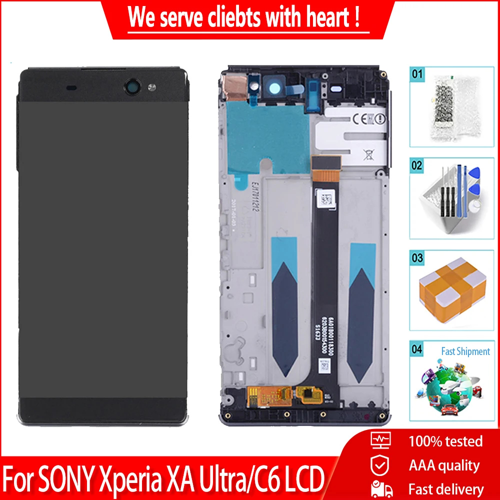 ЖК-дисплей 6 0 дюйма для SONY Xperia XA Ultra C6 оригинальный сенсорный экран F3211 F3212 F3215