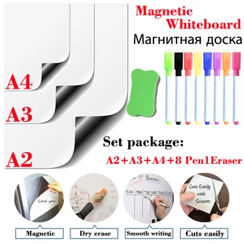 

3 Pcs School White Boards Magnet Board Fridge Dry Erase Whiteboard Kids Board Bulletin Board Stationery Message Board