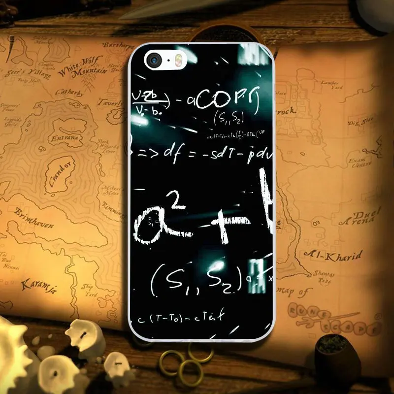 Математические формулы Типографика Coque для iPhone 7 8 PLUS 6S X XR XS Max 5 6 5s SE 6PLUS Силиконовый Мягкий Прозрачный Силикон ТПУ чехлы для телефонов