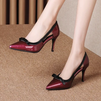 

Sarairis Fashion Large Size 48 Sexy Slip On Genuine Leather Skin High Heels women's Shoes Woman Summer Pointed Toe Pumps