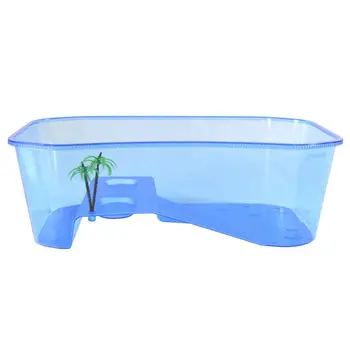 

Reptile Vivarium Box Turtle Tortoise with Basking Ramp Tank Breeding Food Tool Q39B