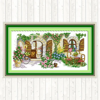 

Ideal House Embroidery Kits Needlework Embroidery Patterns Cross Stitch Package DIY Crafts 14ct 11ct Count Print Canvas Handmade