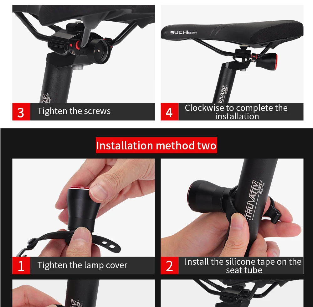 Bicycle Taillights Intelligent Brake Sensor Taillights MTB/ Road Bike Rear Bicycle Rear Light USB Brake Tail Light 6-20 Hours