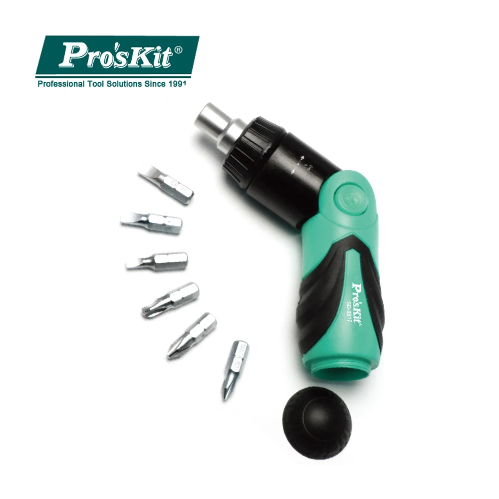 Набор отверток Pro'sKit 6 в 1 100% оригинальный набор многофункциональных с трещоткой