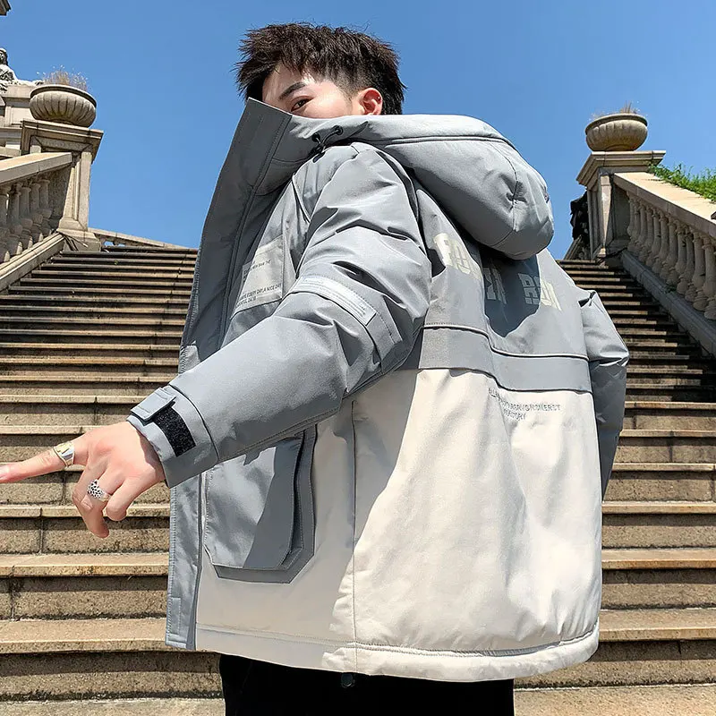 Boys All-match Casual Jacket Plus Size Casual Winter Hooded Workwear Cotton-padded Jacket 2021 New Korean Cotton-padded Jacket