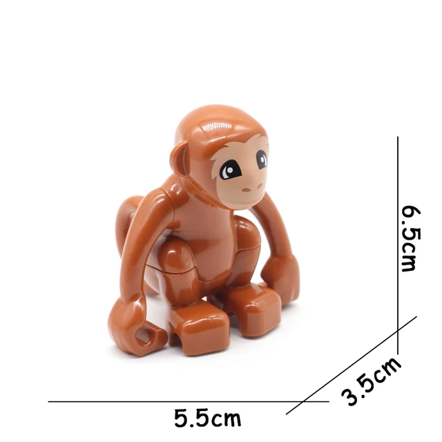 Big Size Building Blocks Animal Accessories Farm Figures Pig Rabbit Chicken Duck Dog Cat Bird horse Cow Sheep DIY Toys Gifts Brown monkey