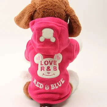 

Winter Spring Pet Dog Puppy Cartoon Bear Pattern Soft Warm Hooded Clothes