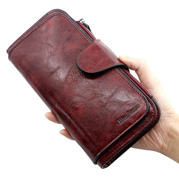 Women's wallet made of leather Wallets Three fold VINTAGE Womens purses mobile phone Purse Female Coin Purse Carteira Feminina 1