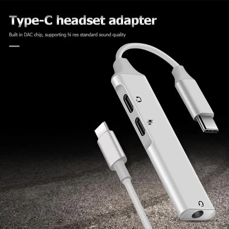 3 в 1 type-C адаптер для наушников type C конвертер 3,5 мм USB C аудио разъем для наушников PD зарядный адаптер
