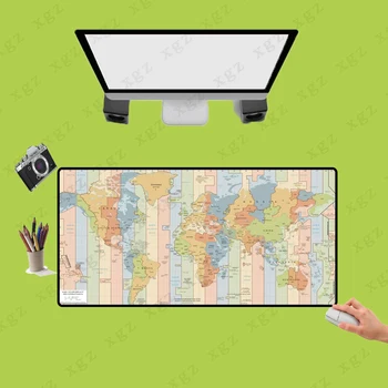 

XGZ Color Map World Unique Desktop Pad Game Non-slip Mousepad Locking Edge Gaming Mousepad Mat Keyboard Mat Table Pad XXL