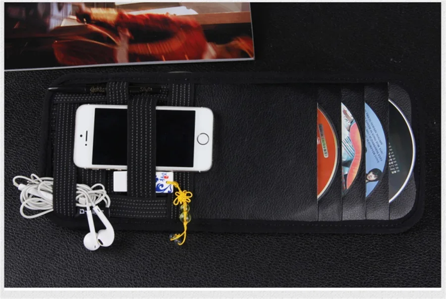 Multifunctional Car Sun Visor Car CD Glasses Fuel Card Mobile Phone Storage Bags Car Cab Co-pilot Interior Decoration Travel Bag