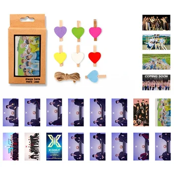 

20Pcs/Set X1 Photo LOMO Cards Fans Collective DIY Photocards With 10Pcs Clips And A Rope