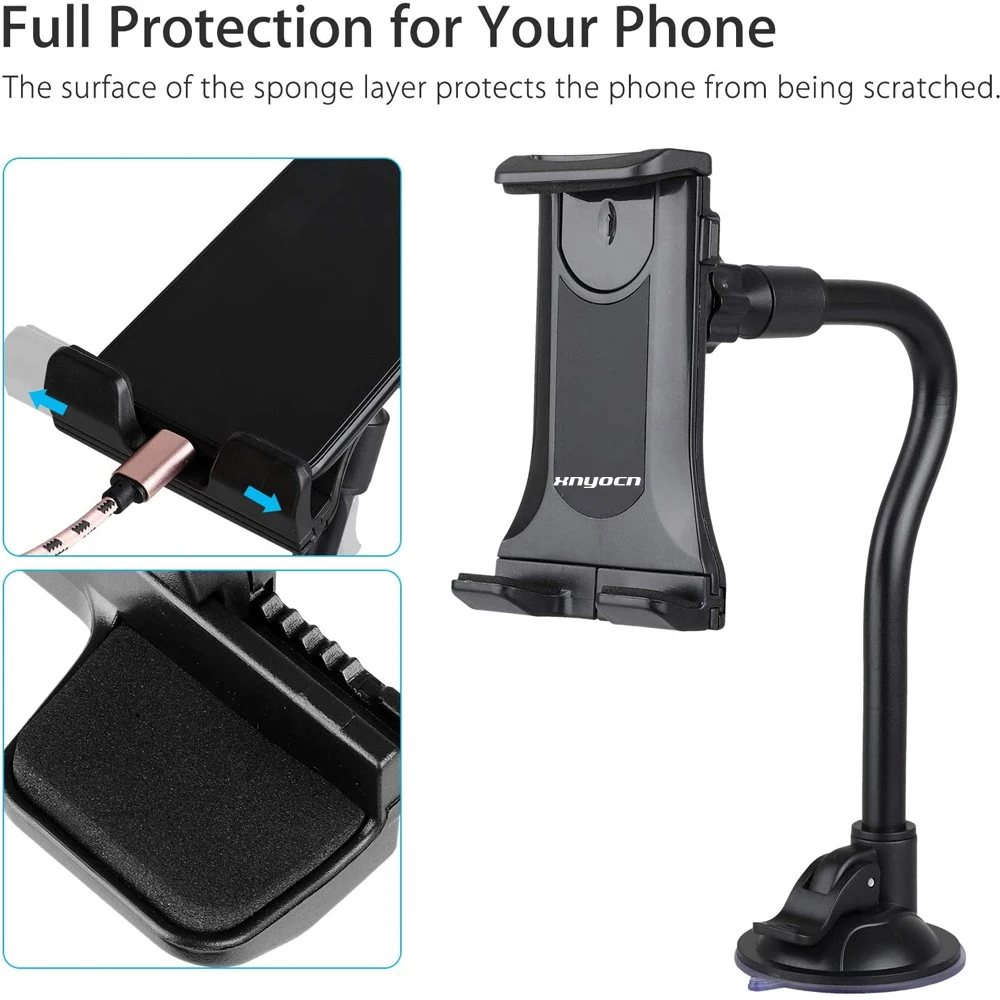 Saugnapf Soporte Tablet PC Stand Halterung Clip Für Ipad Xiaomi 4 ~ 13 Zoll Universal Auto Telefon Halter Mit 360 grad Drehen – Detail 5