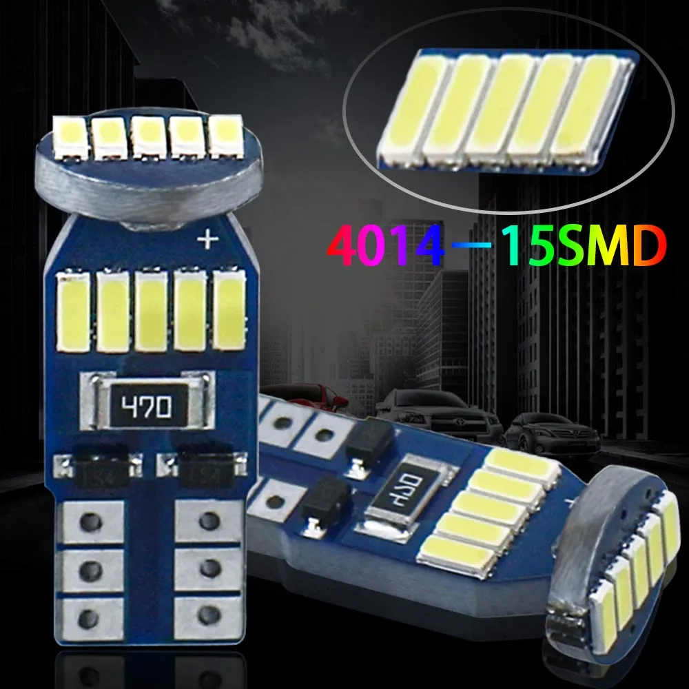 500 шт. T10 W5W 194 Светодиодный лампочки Canbus 4014 SMD 155 светодиодный лампы белого цвета с can-bus автомобильный клиновидный интерьер светильник купол фонарь для багажника