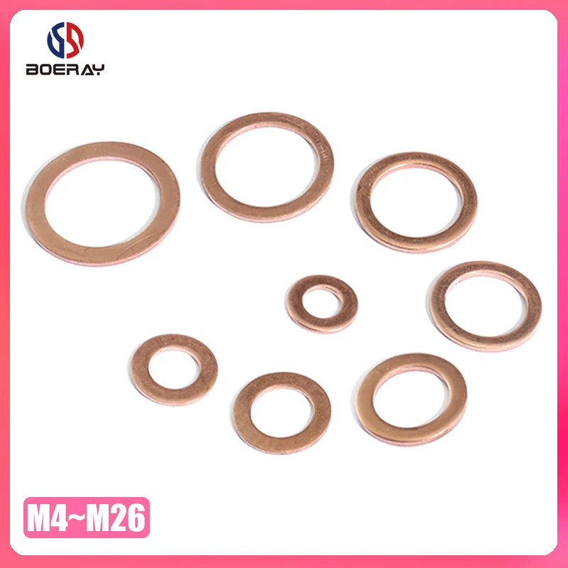 Messing-Kupfer-Dichtringe Set – M10,5 Bis M20 Flach, 1,5mm Dicke, Für Ölwanne & Fittings, 10 Stück