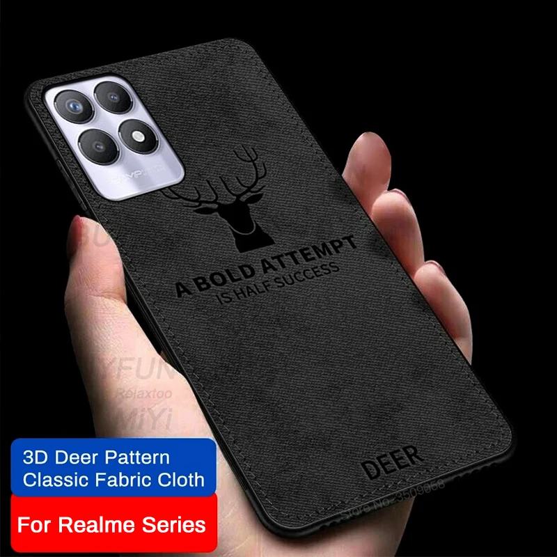 Тканевый чехол с рисунком оленя для Realmi Realmy Kingdom Relme Realme 8i 8 Pro 4G | Мобильные