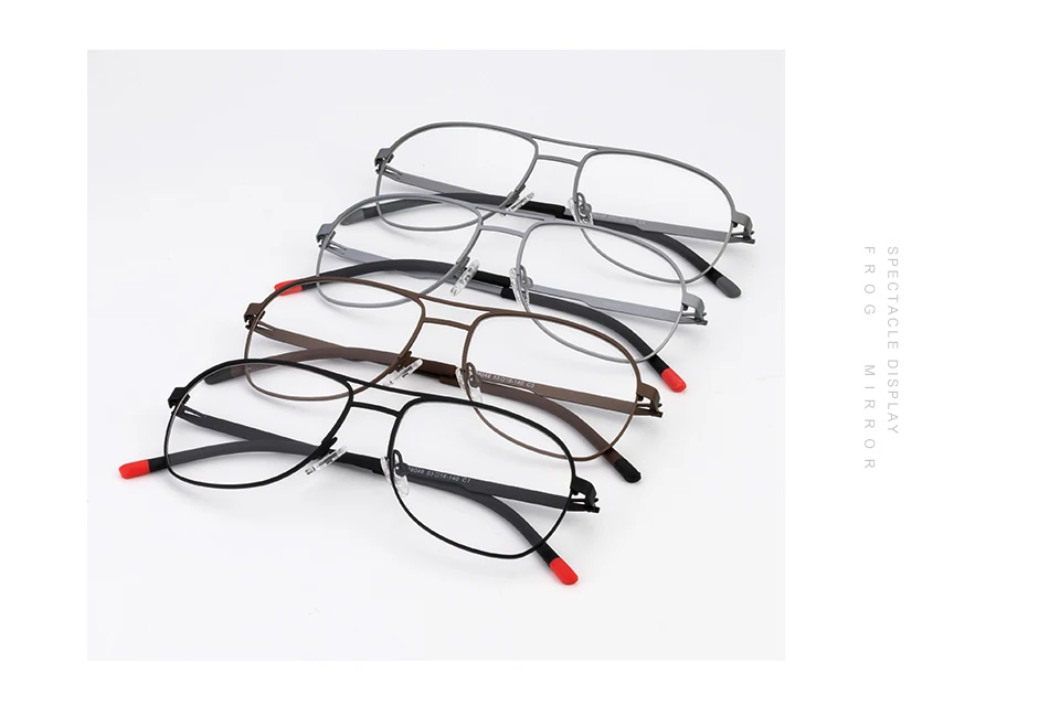 Metal Full Eyeglasses Frame Men Super Light Metal Retro Optical Glasses Frame Legs Unique Design #8046