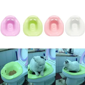 1PC Plastic Cat Toilet Training Kit Cleaning System Pets Potty Urinal Litter Tray Training Toilet Tray Pet Supplies Solid Color