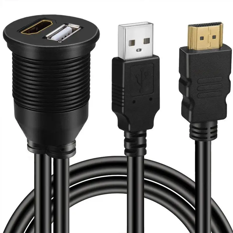 HDMI к HDMI+ AUX расширение приборной панели водонепроницаемый автомобильный кабель для скрытого монтажа для автомобиля лодки и мотоцикла