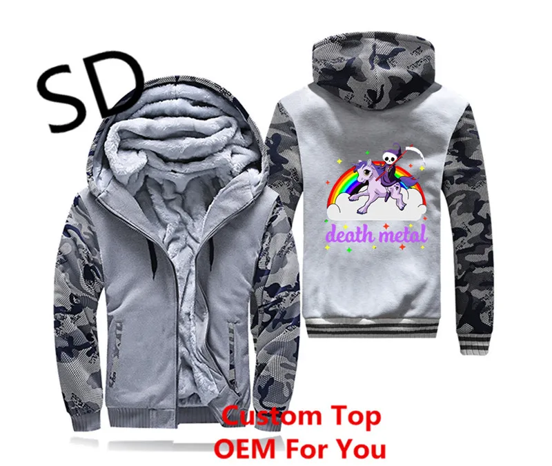Дропшиппинг 3D толстовки мужские Unicornio Радуга тяжелый металл толстовки мужские толстовки Harajuku спортивный костюм пальто на молнии размера плюс Топы - Цвет: gray