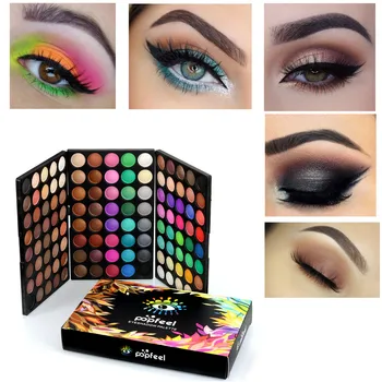 

120 Colors Eyeshadow Palette Shimmer Matte Makeup Kit Box with 6pcs Smoky Eye Cosmetic Brushes Sponge Applicators Set