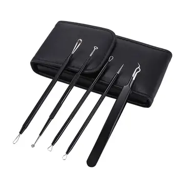 

5PCS/Set Premium Blackhead Acne Comedone Pimple Blemish Extractor Remover Tool Blackhead Pimple Needles Skin Care Kit
