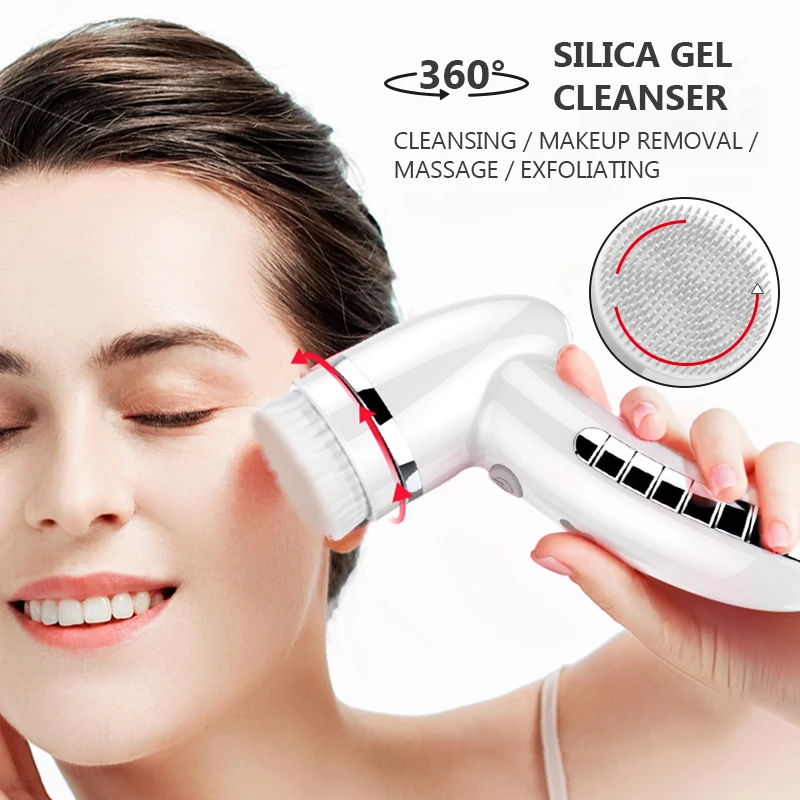 US $26.74 4 In1 Face Cleansing Brush Sonic Vibration Face Cleaner Silicone Facial Cleansing Brush Deep Pore Cleanser Electric Face Massage