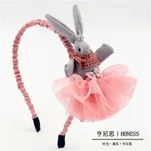 Роскошный детский светильник для волос, мультяшная ткань для девочек, стерео повязка на голову с кроликом, супер Менг, марлевые аксессуары для волос