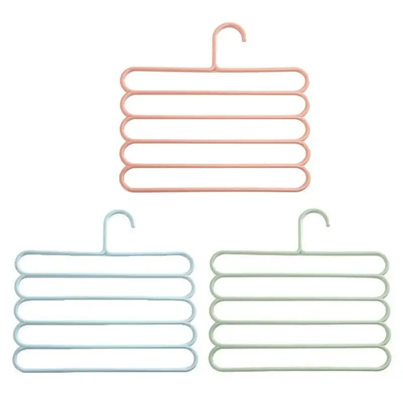 

5-layer Clothes Hanger Drying Racks Multi-functional Innovative Hanger Multi-storey Scarf Racks Anti-slip Pants Folder
