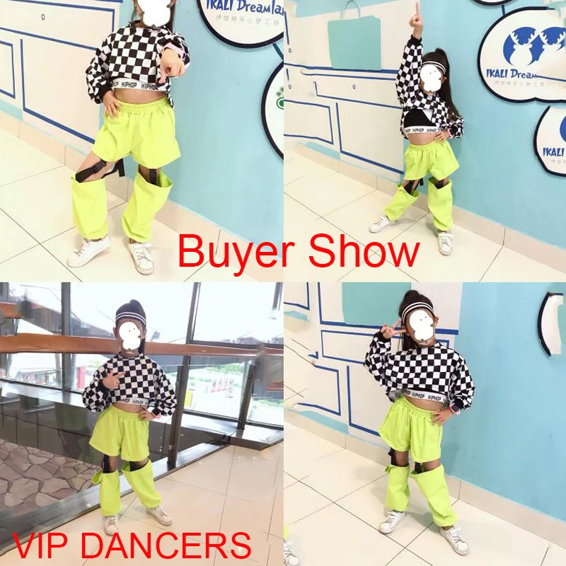 Kids Hip Hop Dancing Clothes For Girls Jazz Dance Costumes Long Sleeve Children Street Dance Clothing Stage outfits DQS2560