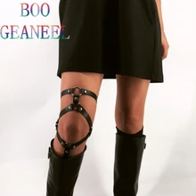 Чулки Для женщин кожаная портупея Ремни средства ухода за кожей Связывание от талии до ног привязная система скульптуры ремешками Boogeaneel