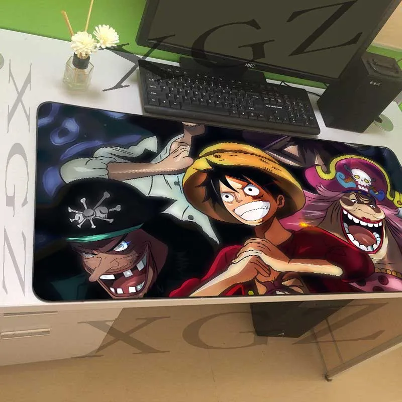 

XGZ Anime One Piece Lufei Custom Large Animal Mouse Pad Black Lock-edge Computer Desk Mat Speed Natural Rubber Non-slip Csgo XXL