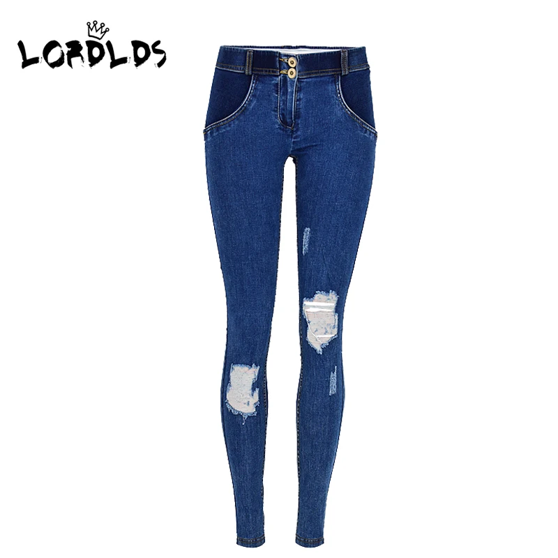 

LORDLDS Skinny Jeans Women 2019 Denim Pants Ladies Blue Push up trousers Low waist Streetwear Ripped Jeans for women