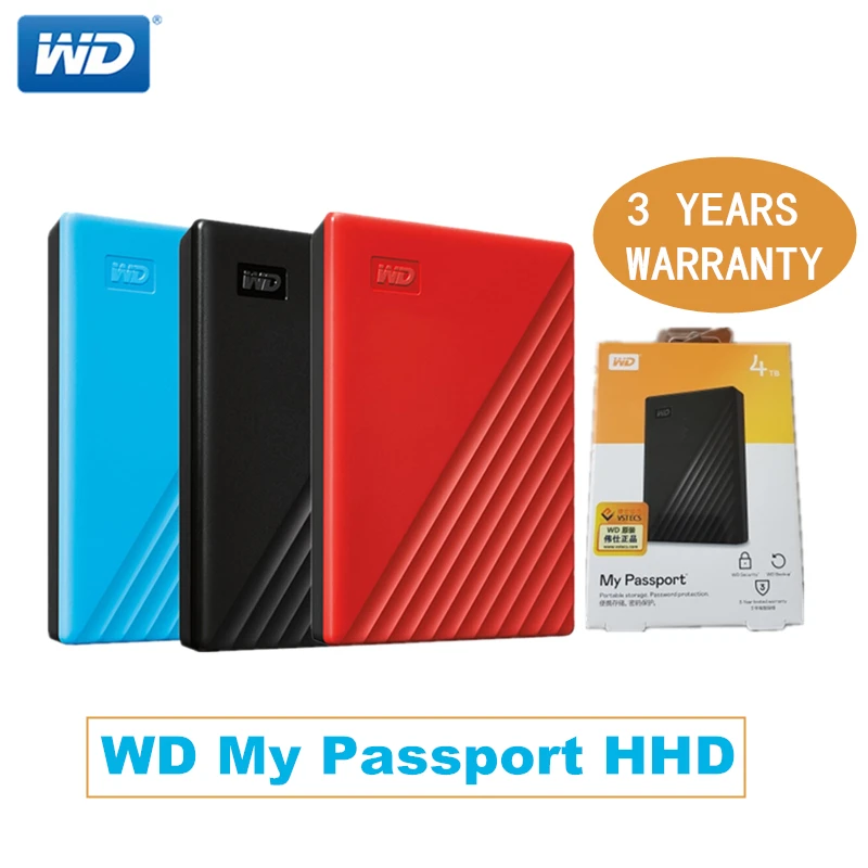 Western Digital, WD My Passport hdd 2,5, USB3.0, SATA, портативные устройства для хранения памяти, внешний жесткий диск, 1 ТБ, 2 ТБ, 4 ТБ, 5 ТБ