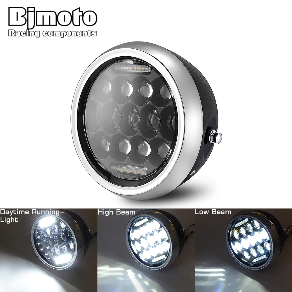

7.5 inch Motorcycle LED Headlight Hi&Lo Beam Bulb DRL Daytime Running Light For Kawasaki Yamaha Suzuki BMW Bobber Motorcycles